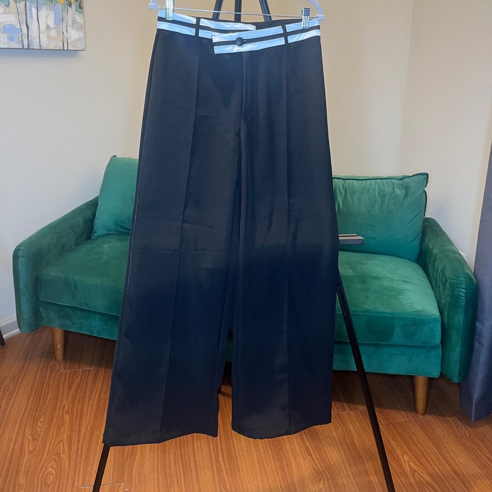 Black Trousers with Black & White trim